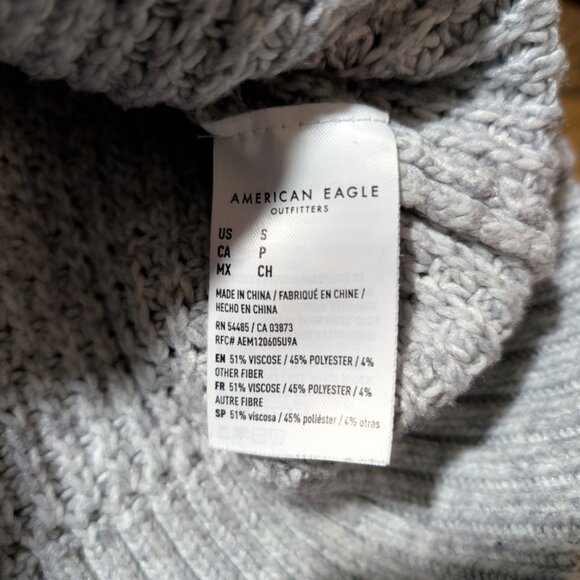 American Eagle Dreamspun mock neck sweater grey size XS/small - Picture 13 of 16